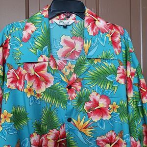 Hawaiian Shirt Men's size 4XL Short Sleeve Button Front 100% Polyester